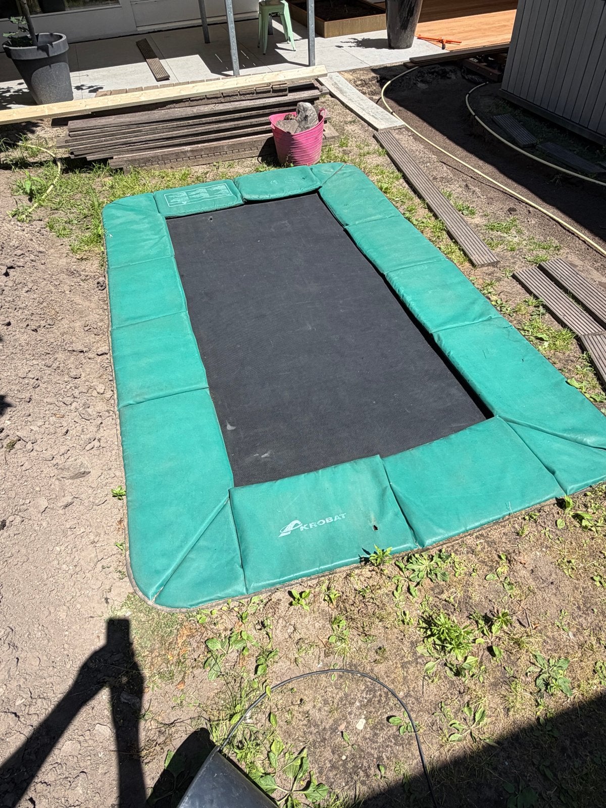Grote Akrobat inground trampoline, Ophalen, Gebruikt
