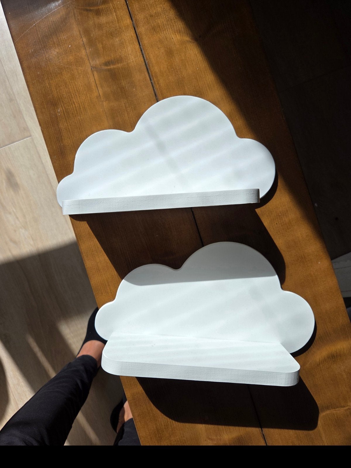 2 Witte Wolken Wandplankjes voor Kinderkamer, Gebruikt, Overige merken, Ophalen of Verzenden, Wit