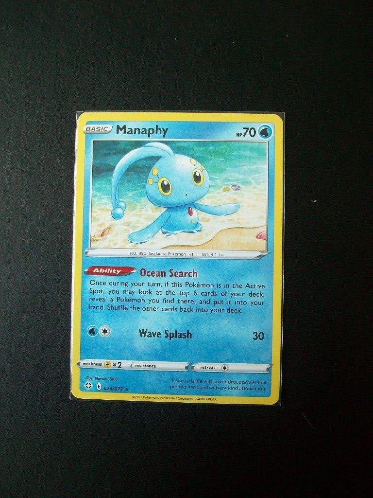 4129: Nieuwe Pokemon Kaart MANAPHY hp 70 (024/072)., Verzenden, Nieuw, Losse kaart