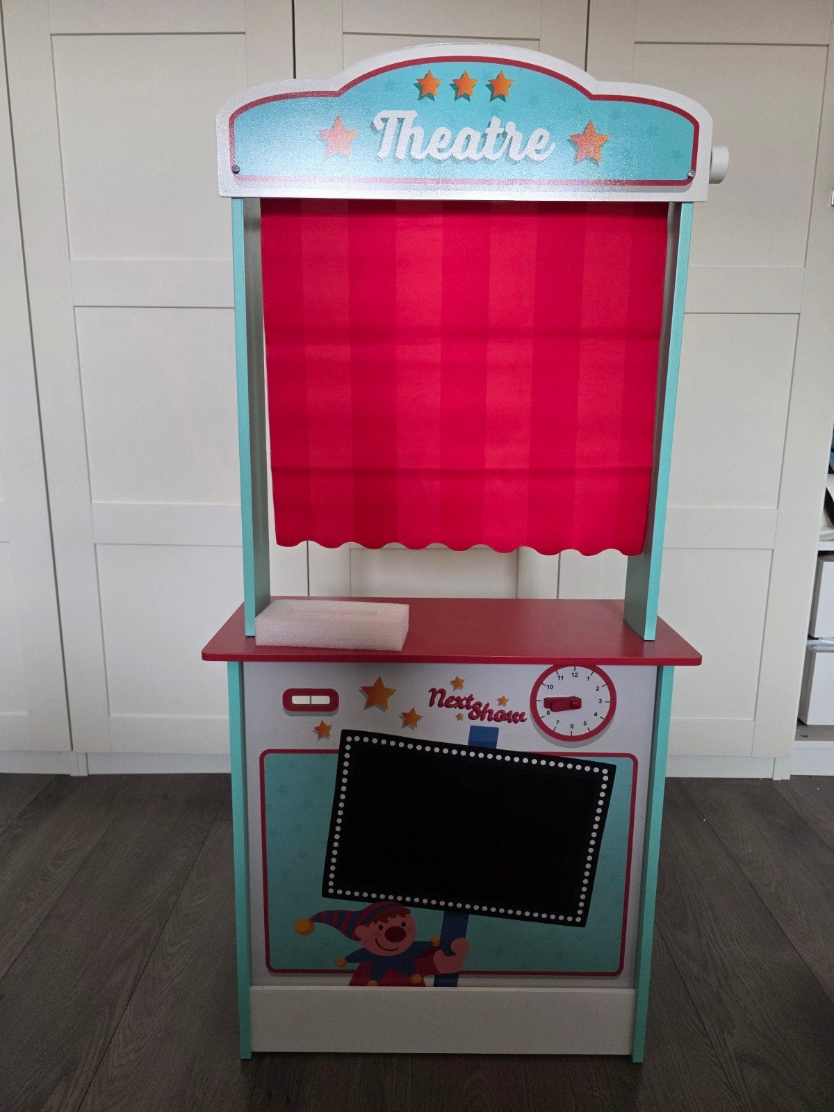 Houten 2-in-1 Speeltheater en Marktkraam voor Kinderen, Ophalen, Nieuw, Jongen of Meisje