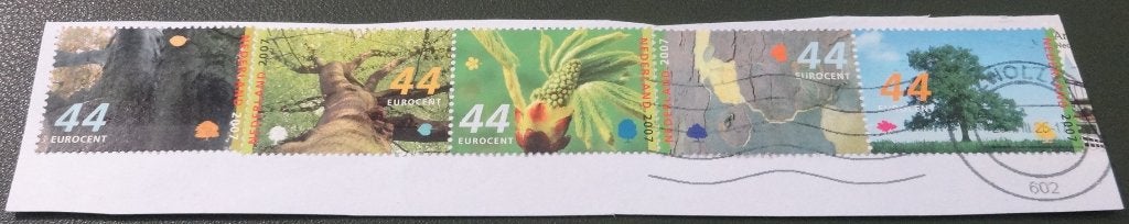 5 x Bomen - 2007 - oa in Lente en Zomer - PNe01-13, Postzegels en Munten, Postzegels | Nederland, Verzenden, Na 1940, Gestempeld