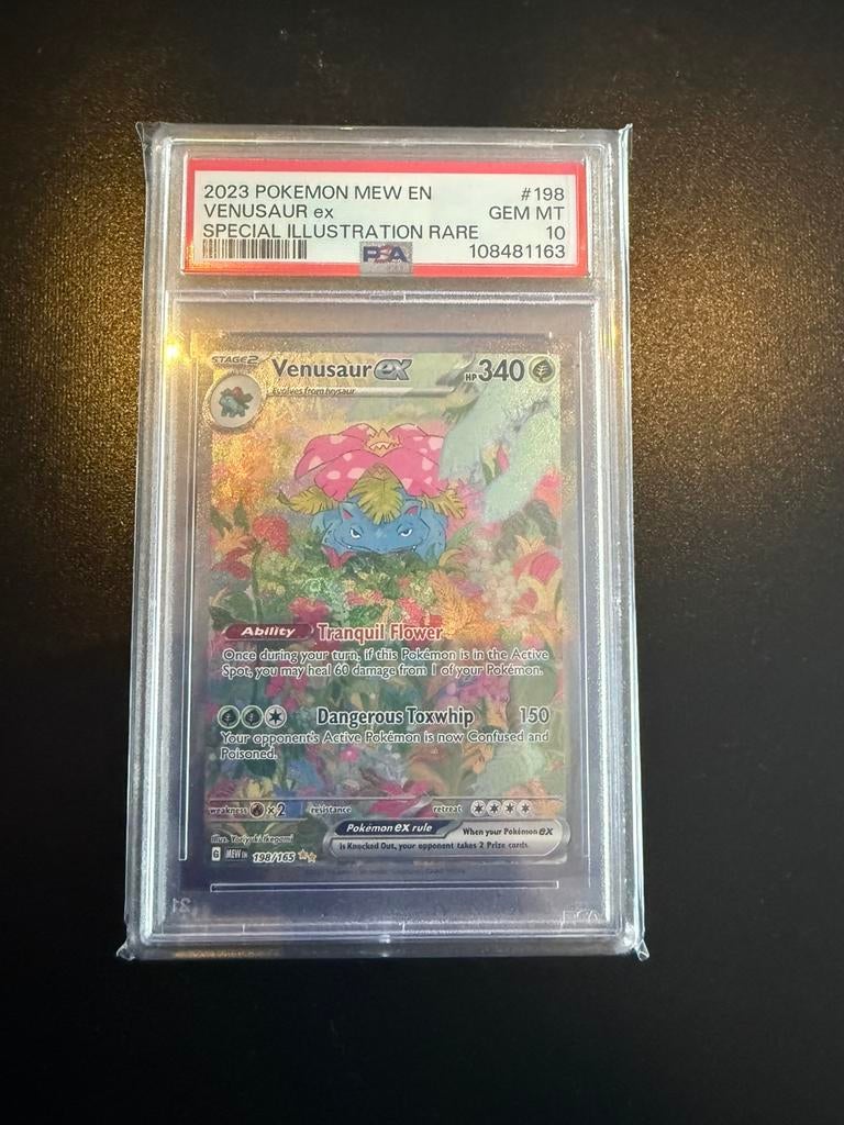 Venusaur #198 PSA 10 - MEW 151, Ophalen of Verzenden, Zo goed als nieuw, Losse kaart