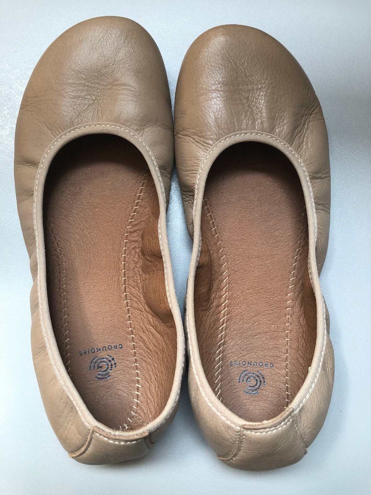 Barefoot Ballerina Groundies maat 38 in taupe, Gedragen, Bruin, Groundies, Ballerina's
