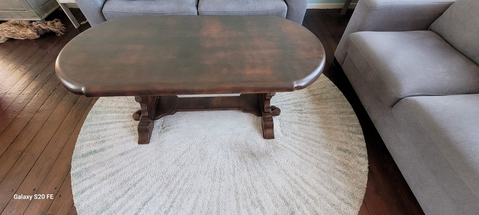 Massief eiken salontafel 170 x 70 x 56 cm, Ophalen, Gebruikt, 100 tot 150 cm, Eikenhout