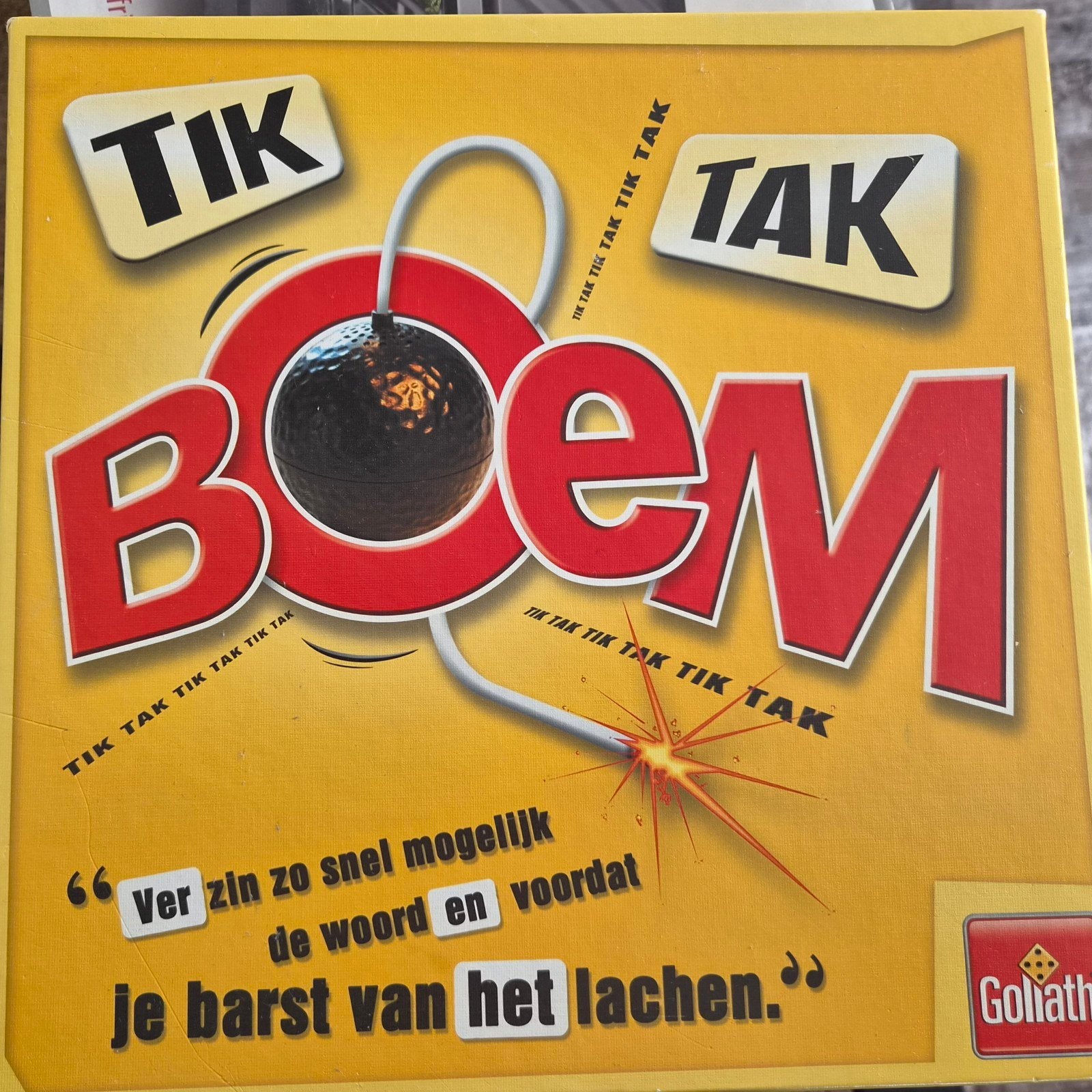 Tik Tak Boem gezelschapsspel - Zo goed als nieuw, Drie of vier spelers, Ophalen, Zo goed als nieuw, Goliath