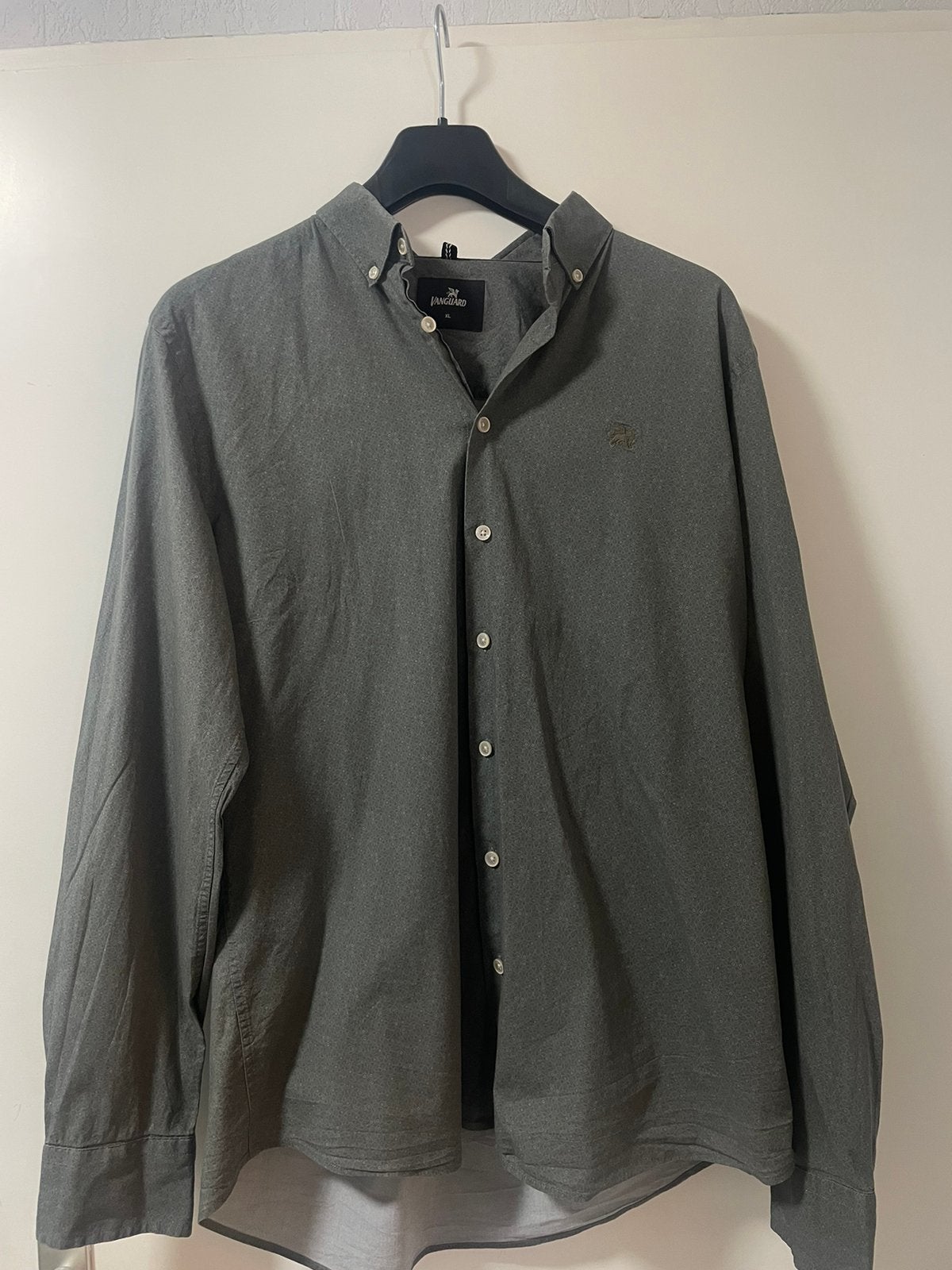 Vanguard overhemd XL, Ophalen of Verzenden, Zo goed als nieuw, Groen, Halswijdte 43/44 (XL)