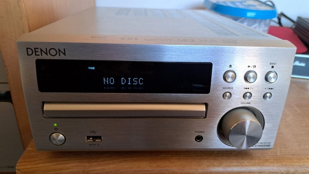 Denon RCD M40 DAB - speelt FM DAB+ CD USB FLAC, Ophalen, Zo goed als nieuw, Minder dan 60 watt, Denon