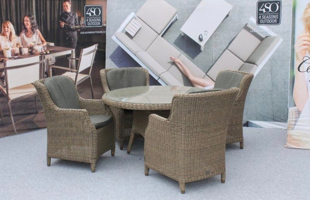 Brighton tuinset van 4 seasons outdoor, Tuin en Terras, Ophalen, 4 zitplaatsen, Zo goed als nieuw, Wicker