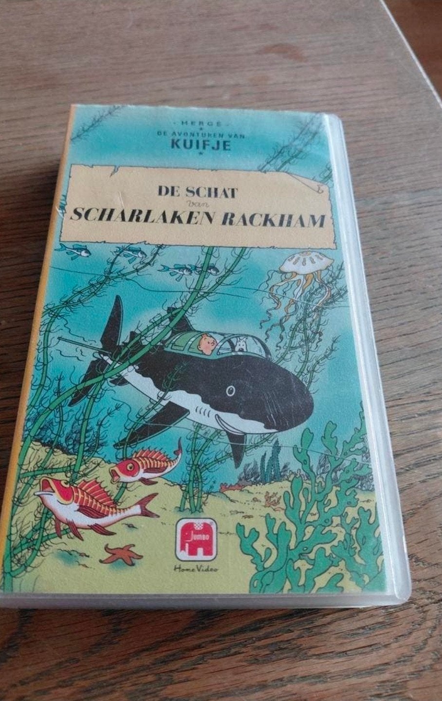 Kuifje en De Schat van Scharlaken Rackham videoband., Cd's en Dvd's, VHS | Kinderen en Jeugd, Gebruikt, Tekenfilm, Alle leeftijden