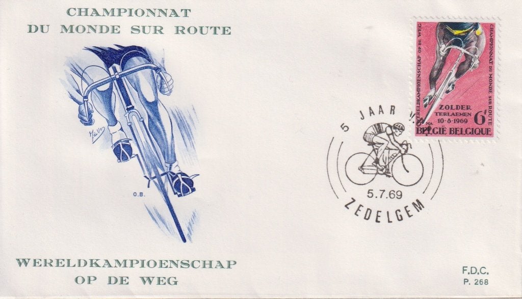 Belgie 1969 WK Wielrennen op de weg, Verzenden, Onbeschreven, Europa