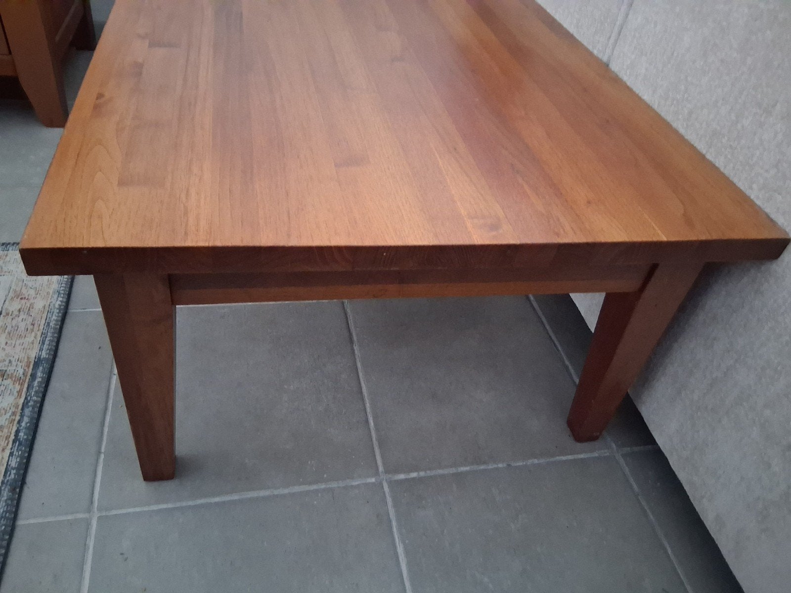 massief kersenhouten salontafel, Ophalen, Gebruikt, 100 tot 150 cm, 50 tot 100 cm