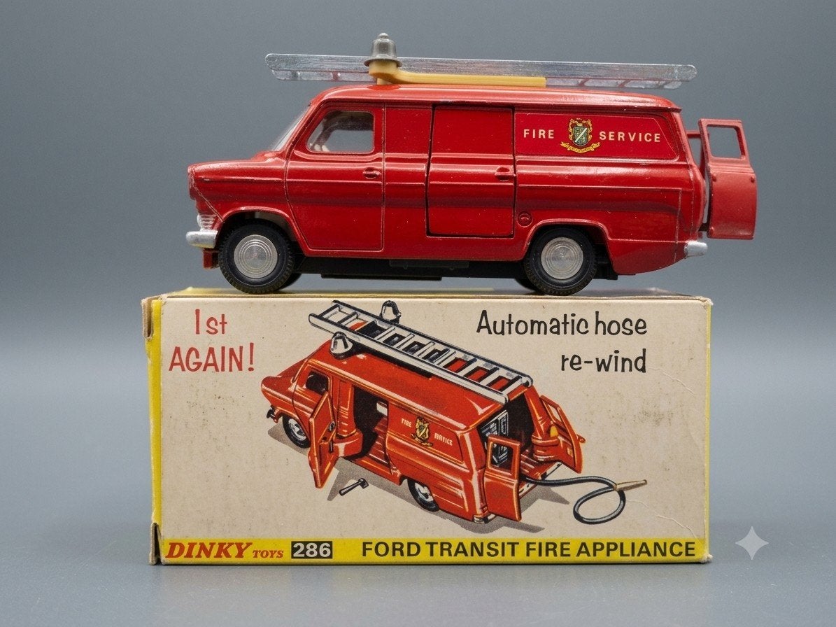 DINKY TOYS FORD TRANSIT FIRE BRANDWEER, Ophalen of Verzenden, Nieuw, Auto, Dinky Toys