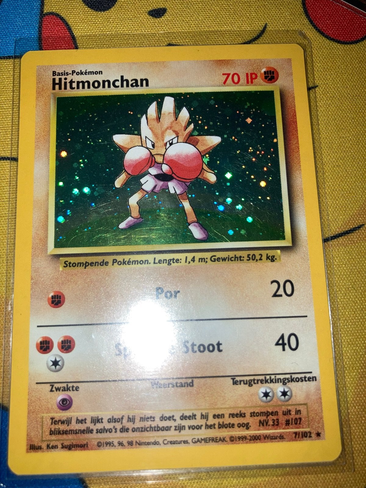 Hitmonchan 70 IP Basis-Pokémon (Nederlands) Near Mint, Ophalen of Verzenden, Zo goed als nieuw, Losse kaart