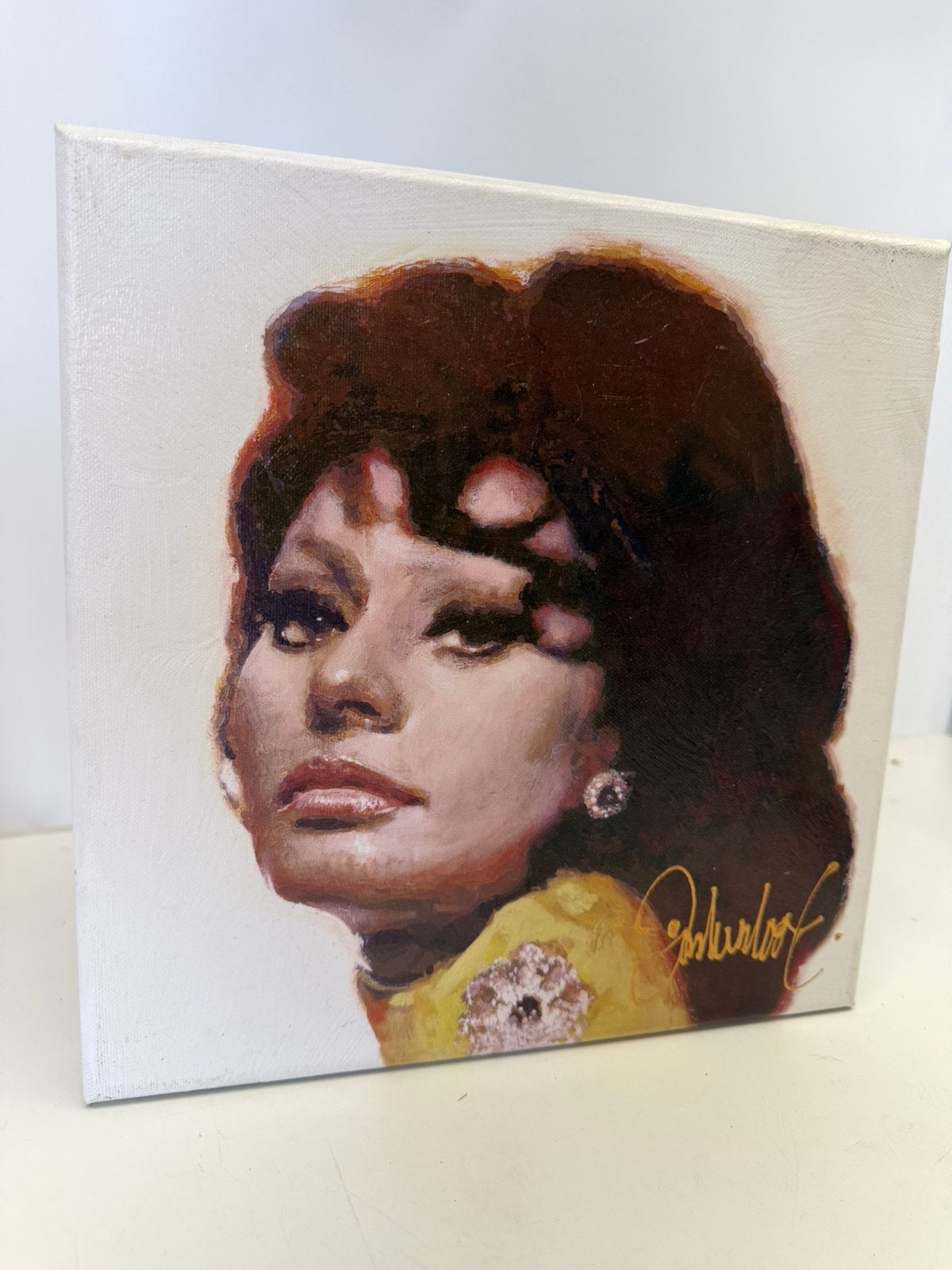 Sophia Loren van Peter Donkersloot 30 x 30, Antiek en Kunst, Gelakt/vernis, Ophalen of Verzenden, Olieverf, Overige materialen