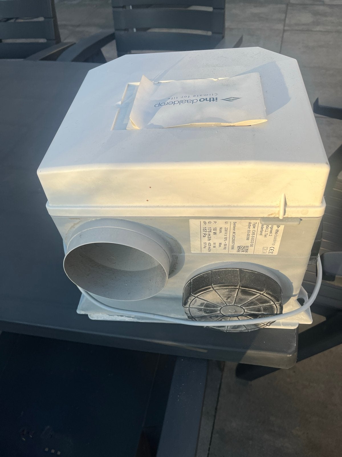 Itho Daalderop CVE-S ECO SE Mechanische Ventilatie Box, Ophalen of Verzenden, Gebruikt, Afzuiger