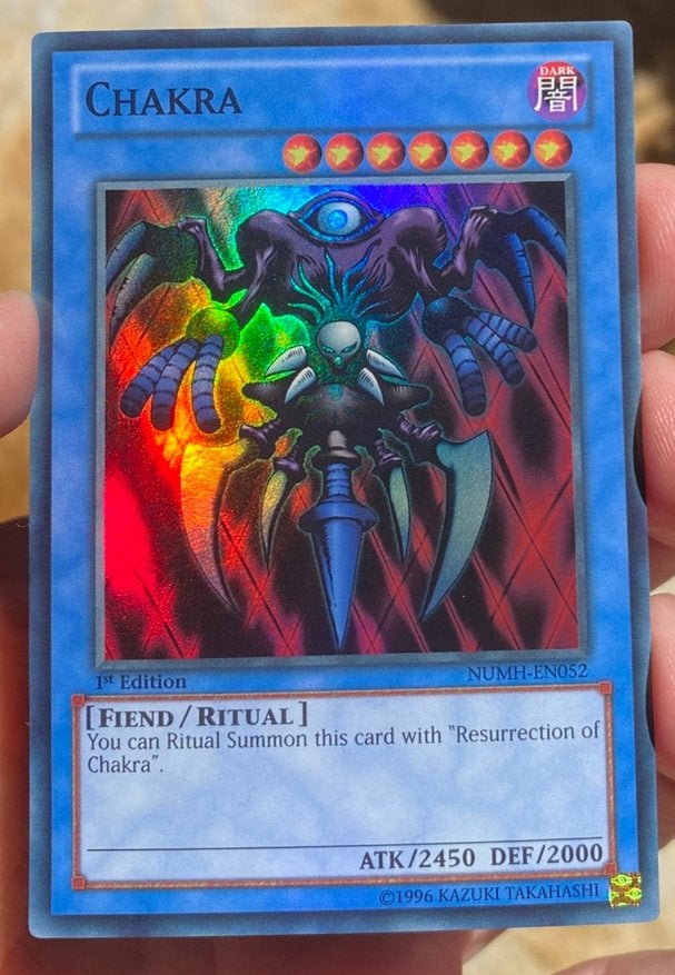 Yu-Gi-Oh! Chakra NUMH 1st Edition !, Ophalen of Verzenden, Zo goed als nieuw, Losse kaart, Foil