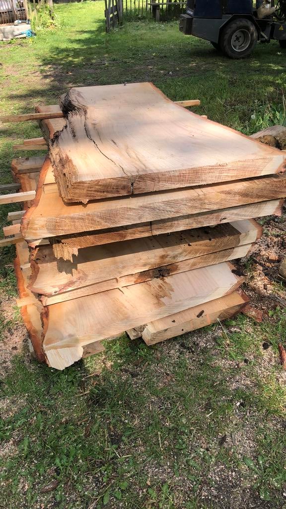Partij van 9 eikenhouten schappen/planken, Ophalen, Nieuw, 250 cm of meer, Planken