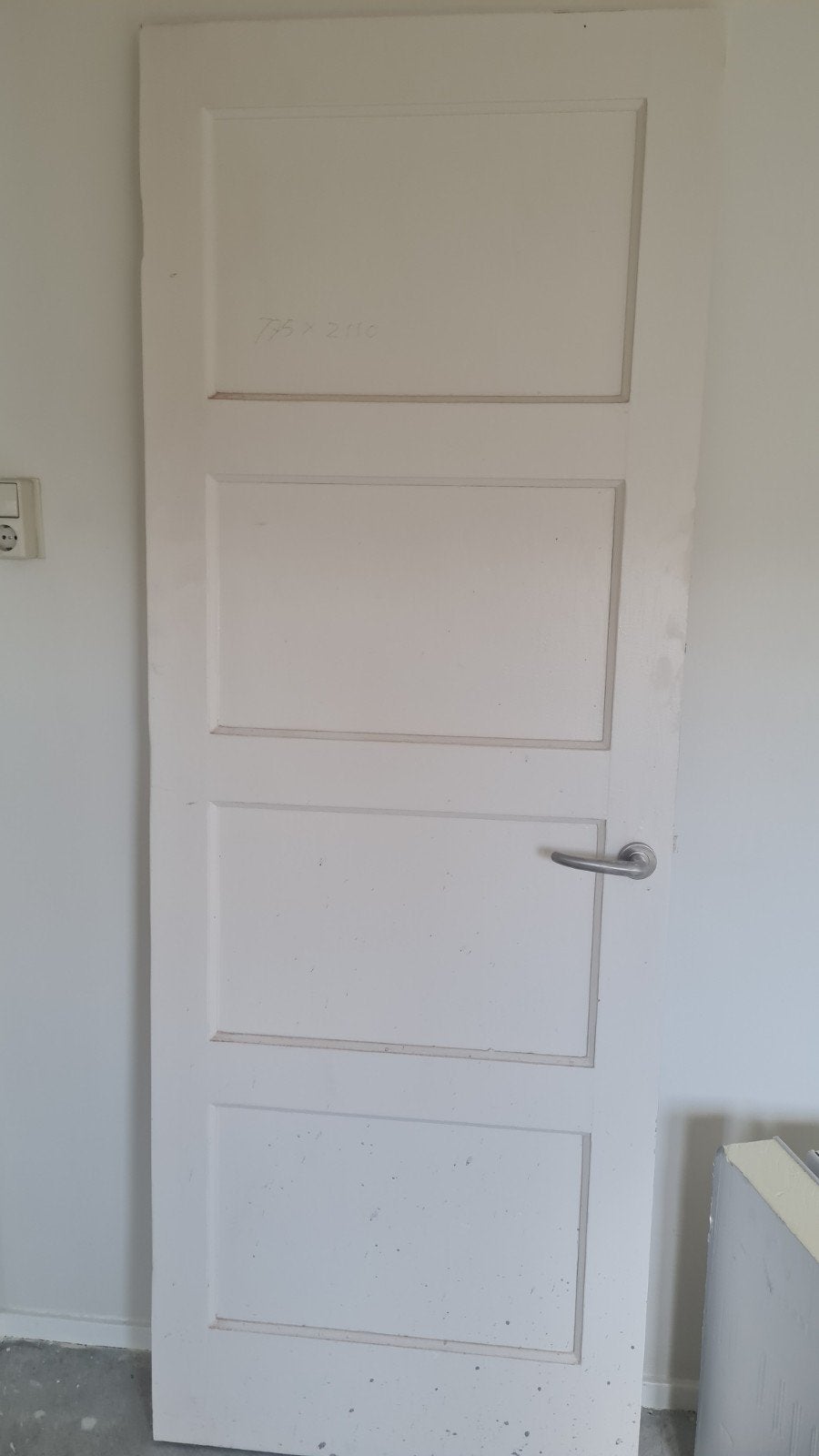 Bruynzeel viervlaks jaren '30 binnendeur  211 x 77,5 cm, Ophalen, Gebruikt, Minder dan 80 cm, Binnendeur
