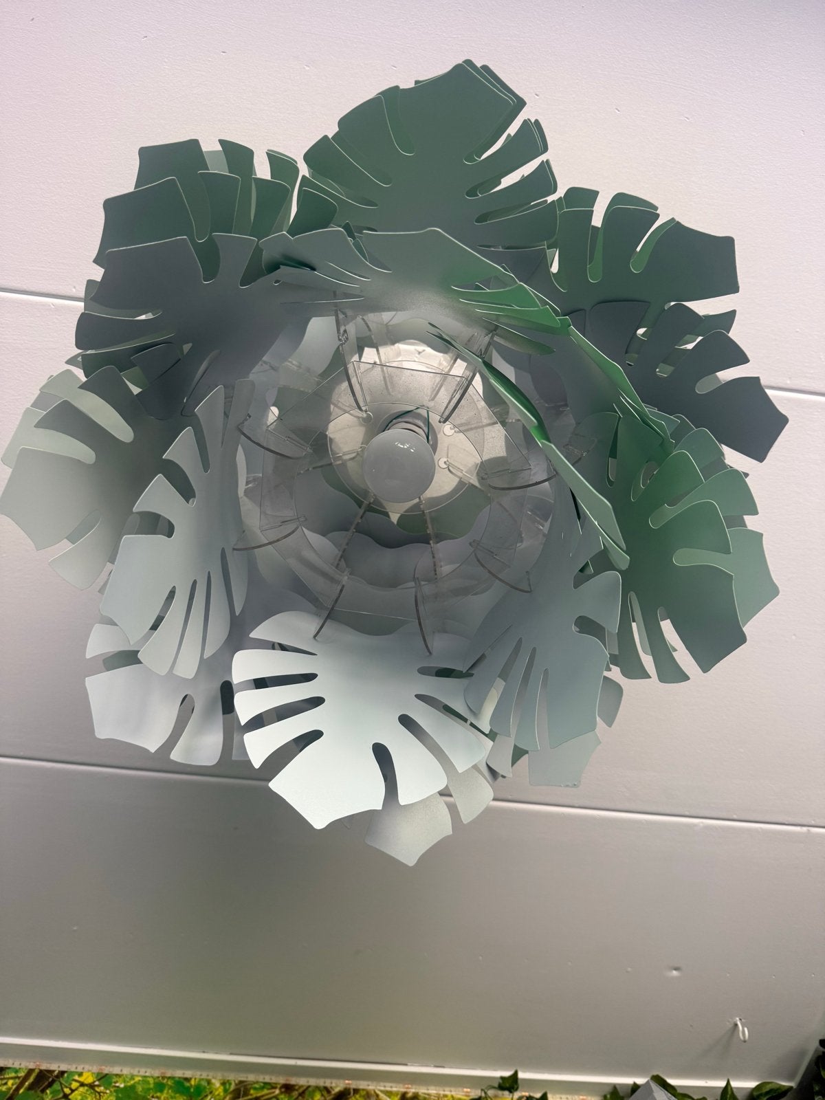Super leuke plafondlamp met bladeren design, Huis en Inrichting, Lampen | Plafondlampen, Zo goed als nieuw, Plafondlamp, Groen