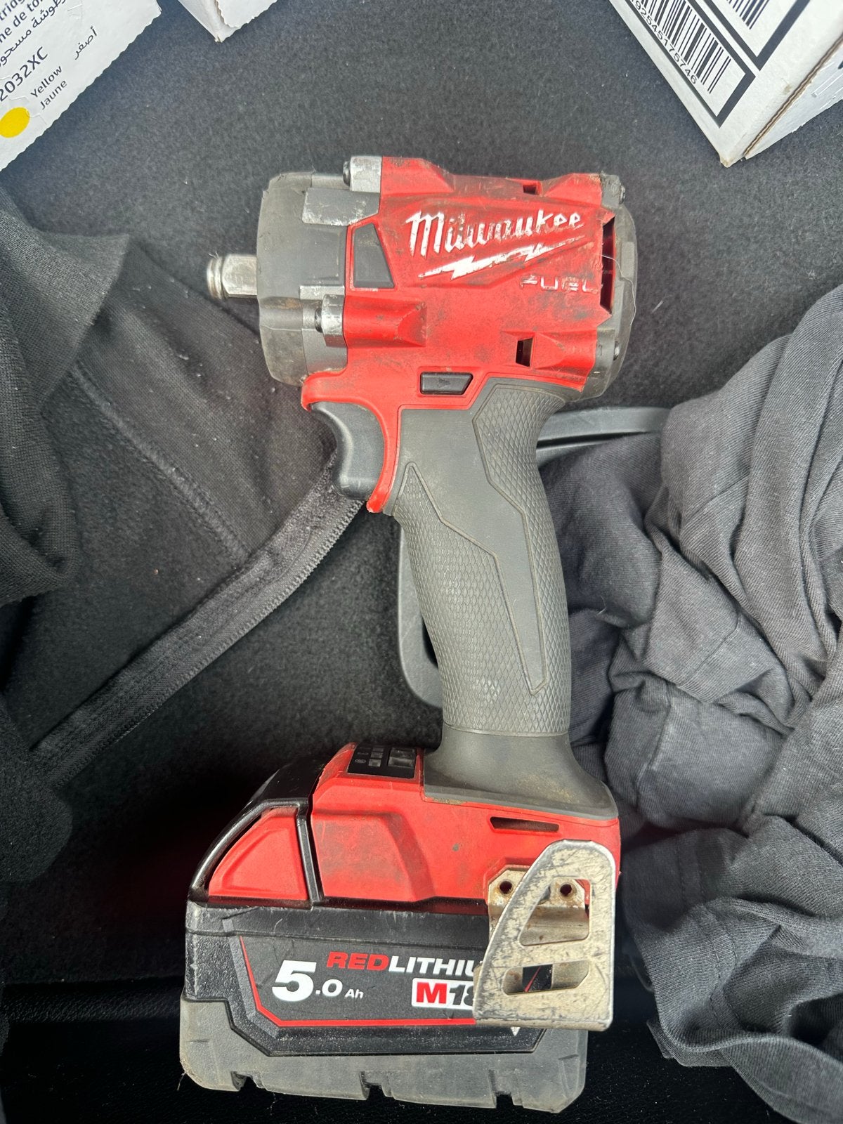 Milwaukee M18 FIW2P12-0X Accu Slagmoersleutel. Met 5Ah accu., Doe-het-zelf en Verbouw, Ophalen, Gebruikt, 600 watt of meer, Overige typen