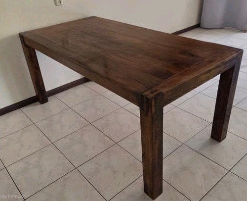 Eetkamertafel te koop., Ophalen, Teakhout, 50 tot 100 cm, Vijf personen of meer