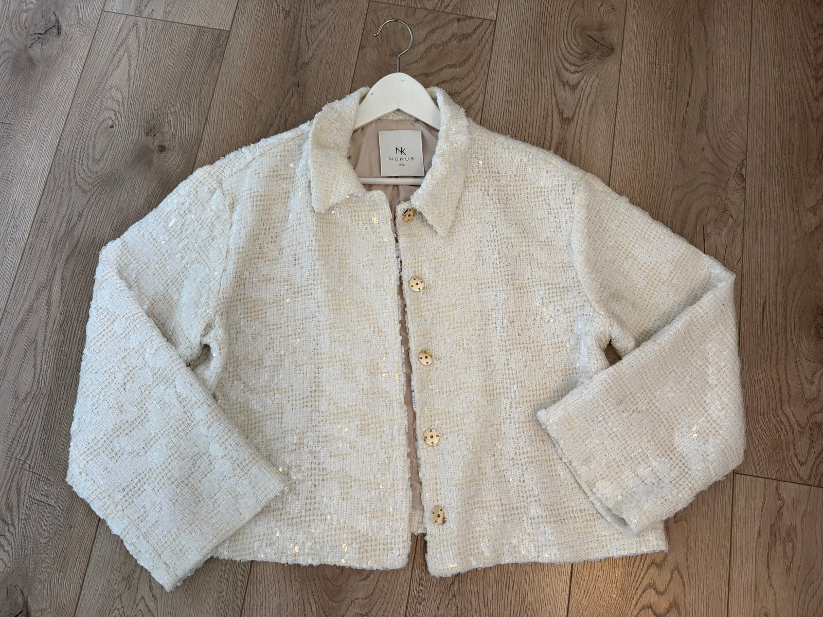 Nieuw! Nukus Ava Paillet Jacket Offwhite XXL, Kleding | Dames, Ophalen of Verzenden, Nieuw, Maat 46/48 (XL) of groter, Wit