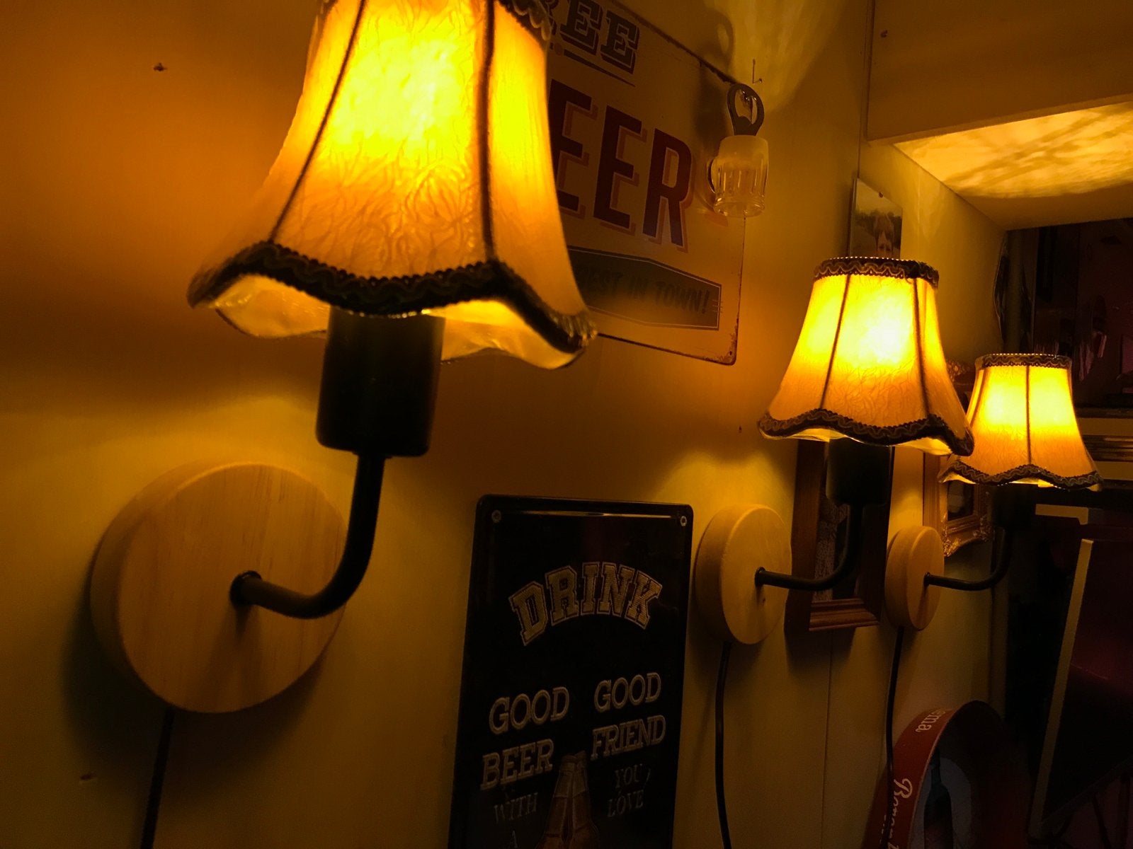 Wandlampjes MANCAVE bar kroeg café keet, Ophalen of Verzenden, Zo goed als nieuw