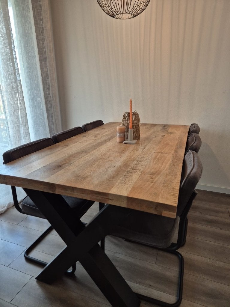 Mangohouten eettafel - 180 x 100 x 79 cm, Ophalen, 50 tot 100 cm, Zo goed als nieuw, Vijf personen of meer