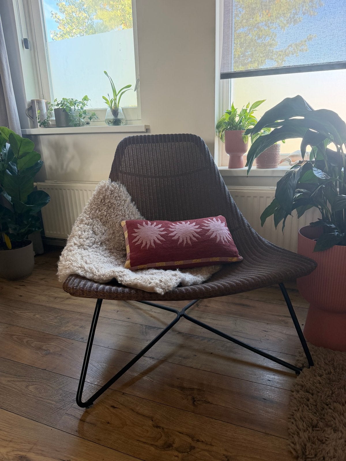 Comfortabele rotan lounge stoel IKEA RÅDVIKEN, Ophalen, Gebruikt, Bruin, Riet of Rotan