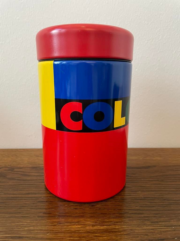 Vintage Brabantia Colours blik, rood, Huis en Inrichting, Keuken | Potten en Pannen, Ophalen of Verzenden, Zo goed als nieuw, Gietijzer