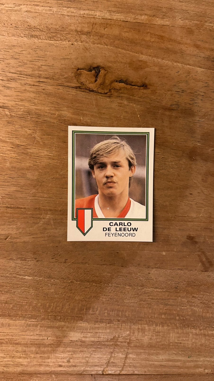Panini Voetbal 81 plaatje Carlo de Leeuw Feyenoord, Verzenden, Zo goed als nieuw, Sticker