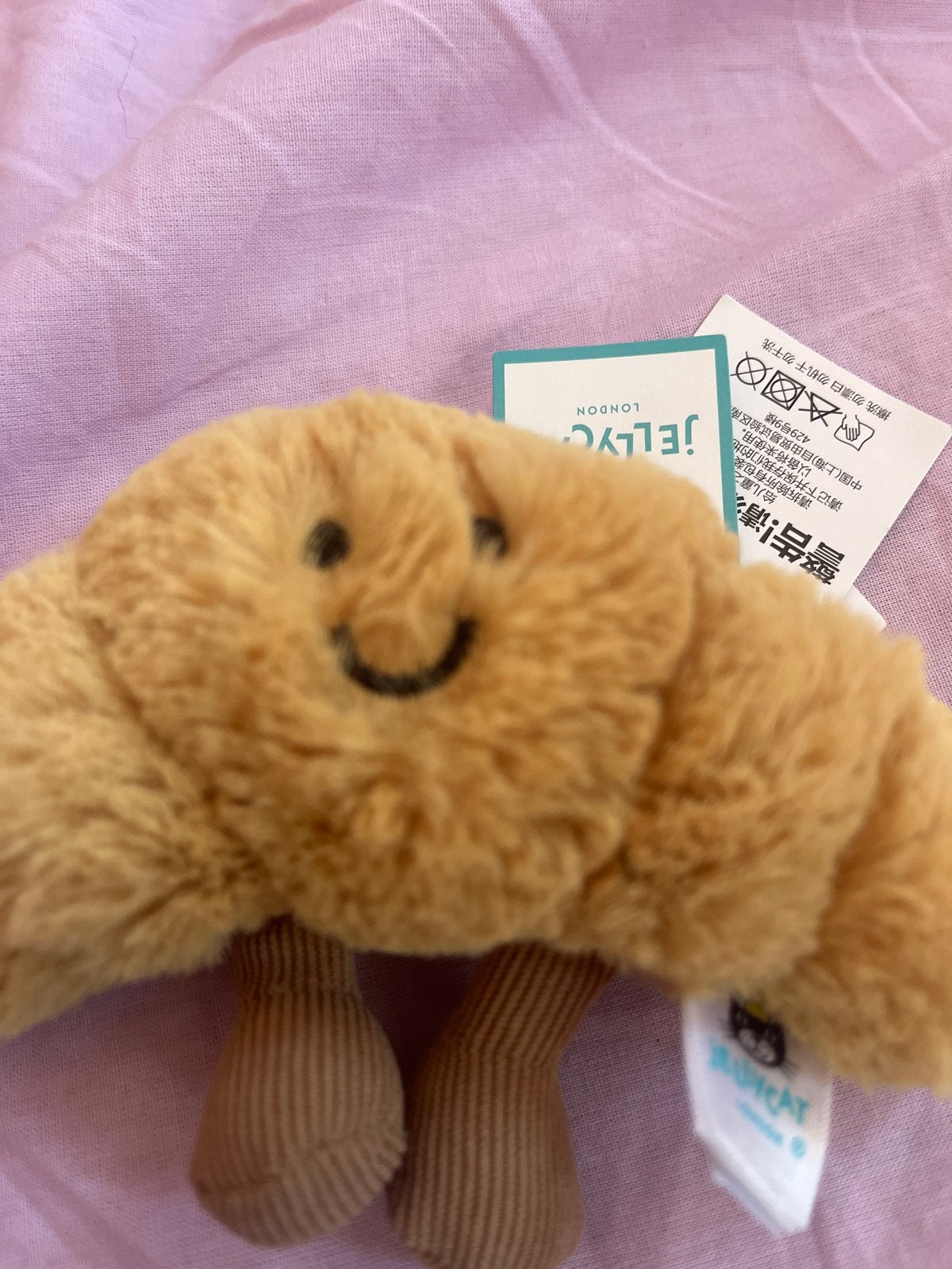 Jellycat Amuseable Croissant Knuffel Sleutelhanger, Ophalen, Jellycat, Overige karakters, Overige typen