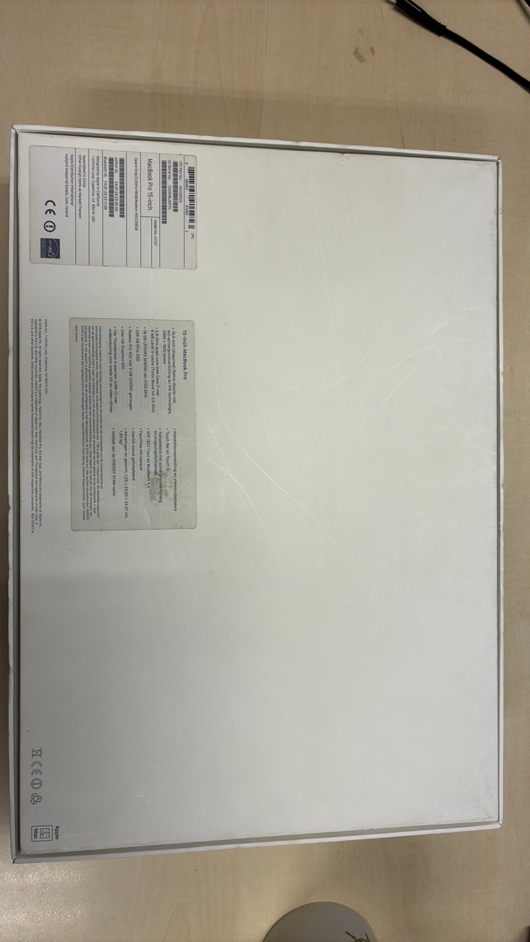Doos MacBook Pro, Ophalen of Verzenden, Gebruikt, MacBook Pro