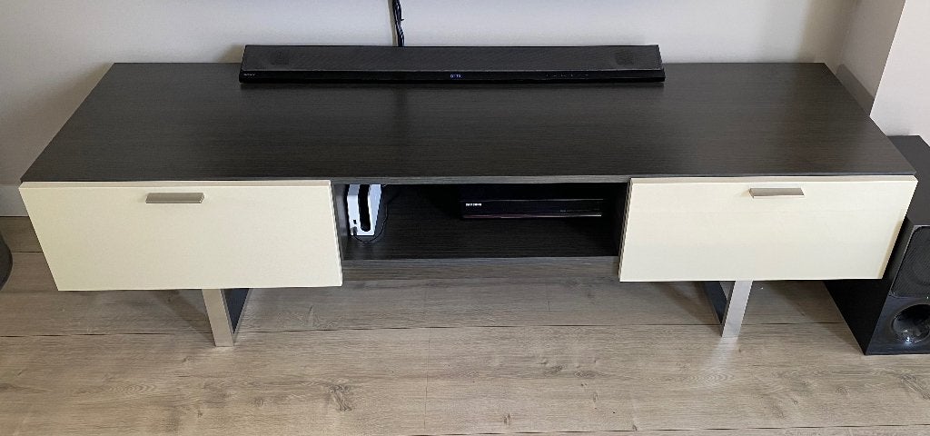 Modern tv meubel RVS poten, Gebruikt, 150 tot 200 cm, Minder dan 100 cm, Modern