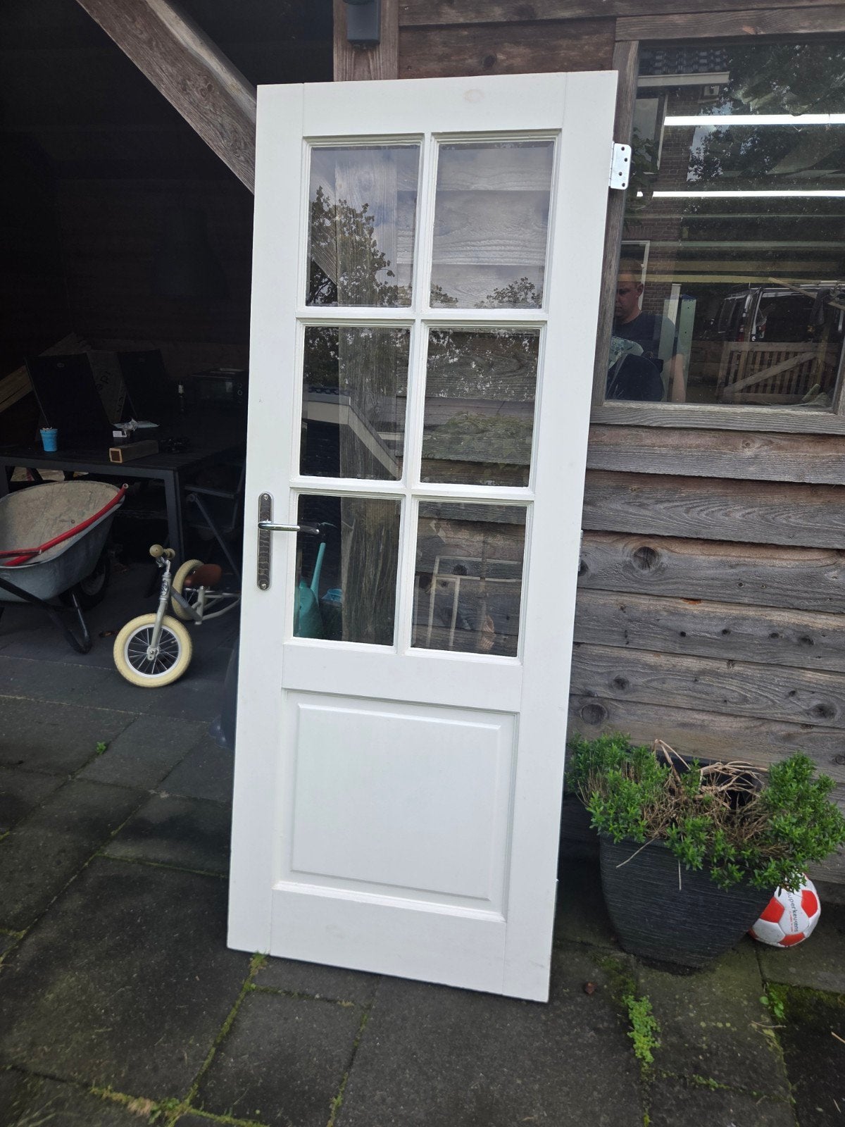 houten deur met glas 780x2010, Ophalen, Gebruikt, 80 tot 100 cm, Binnendeur