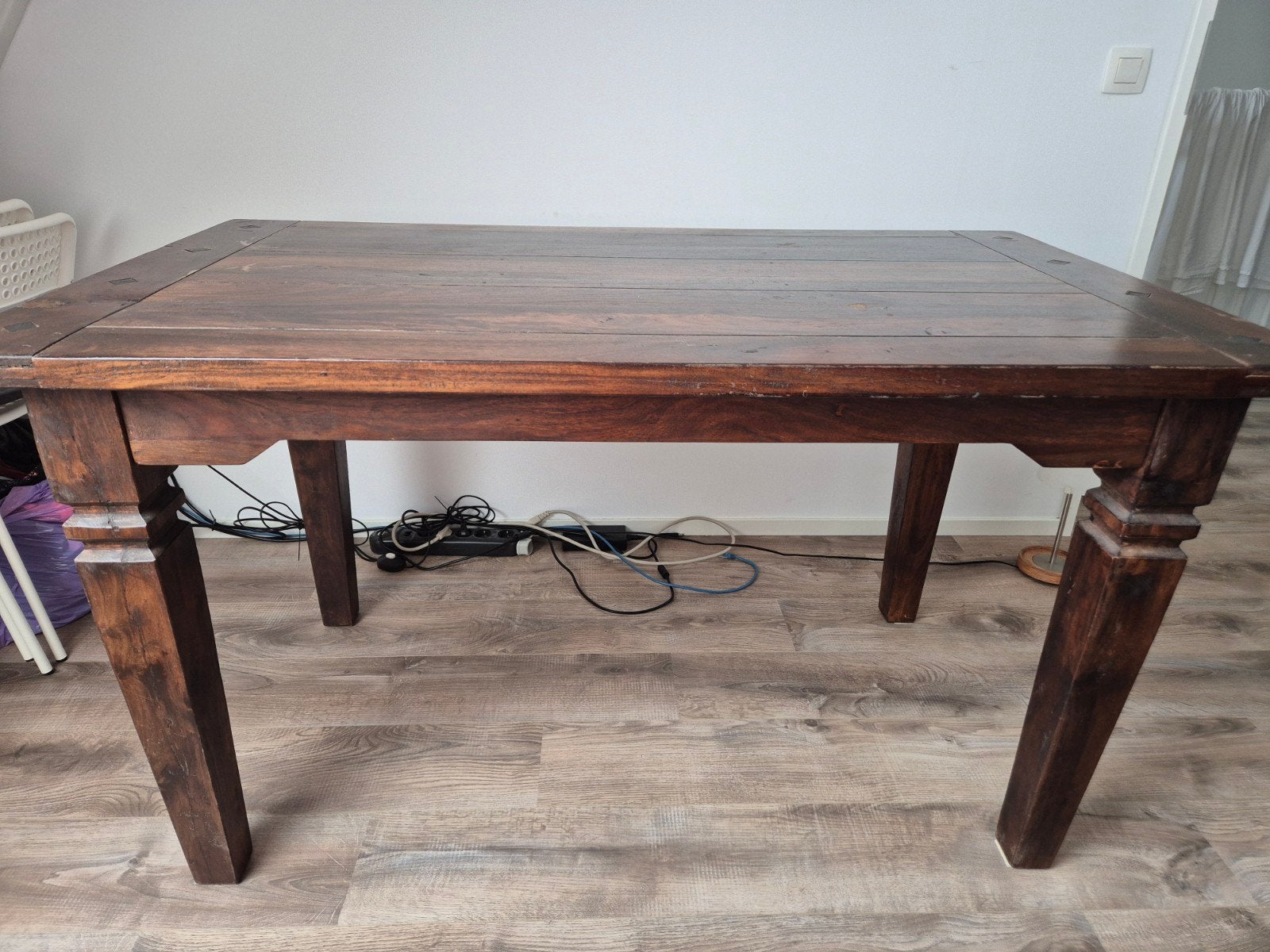 Eettafel 140x80 cm - Robuust en Stijlvol, Huis en Inrichting, Tafels | Eettafels, Ophalen, Gebruikt, 100 tot 150 cm, 50 tot 100 cm