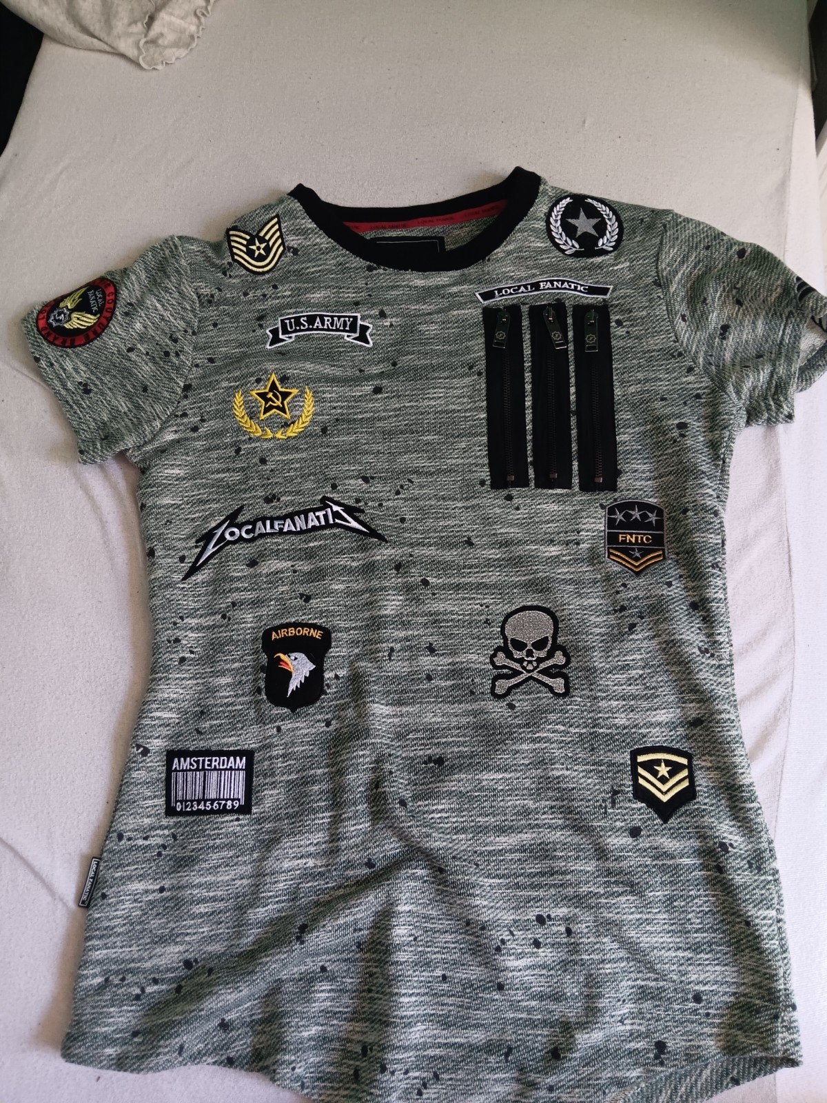 Longfit Asymmetric Embroidery - Sweater Patches - US Army xl, Ophalen of Verzenden, Zo goed als nieuw, Maat 56/58 (XL), Groen