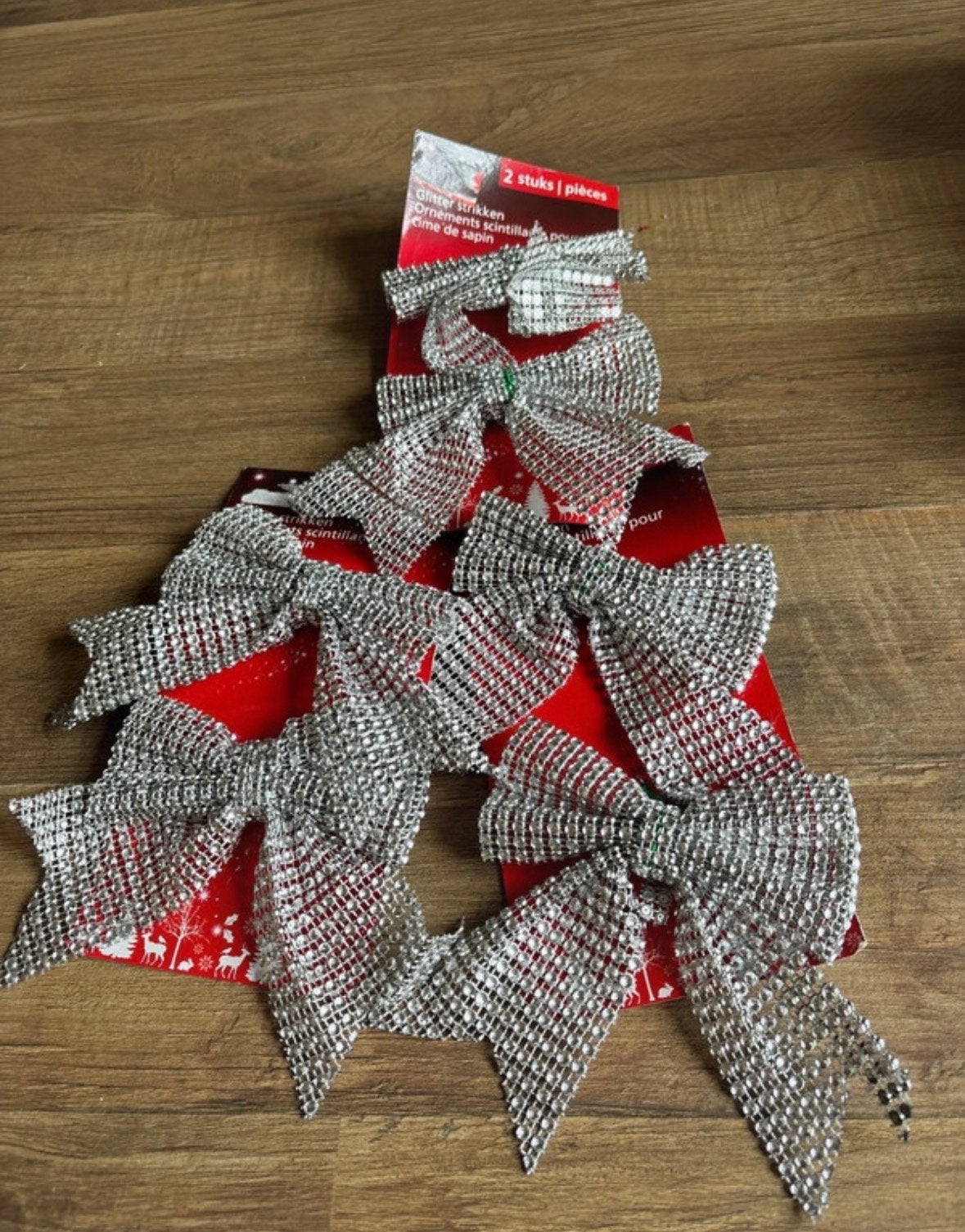 Kerst hangers zilver 3 setjes van 2, Ophalen of Verzenden, Nieuw