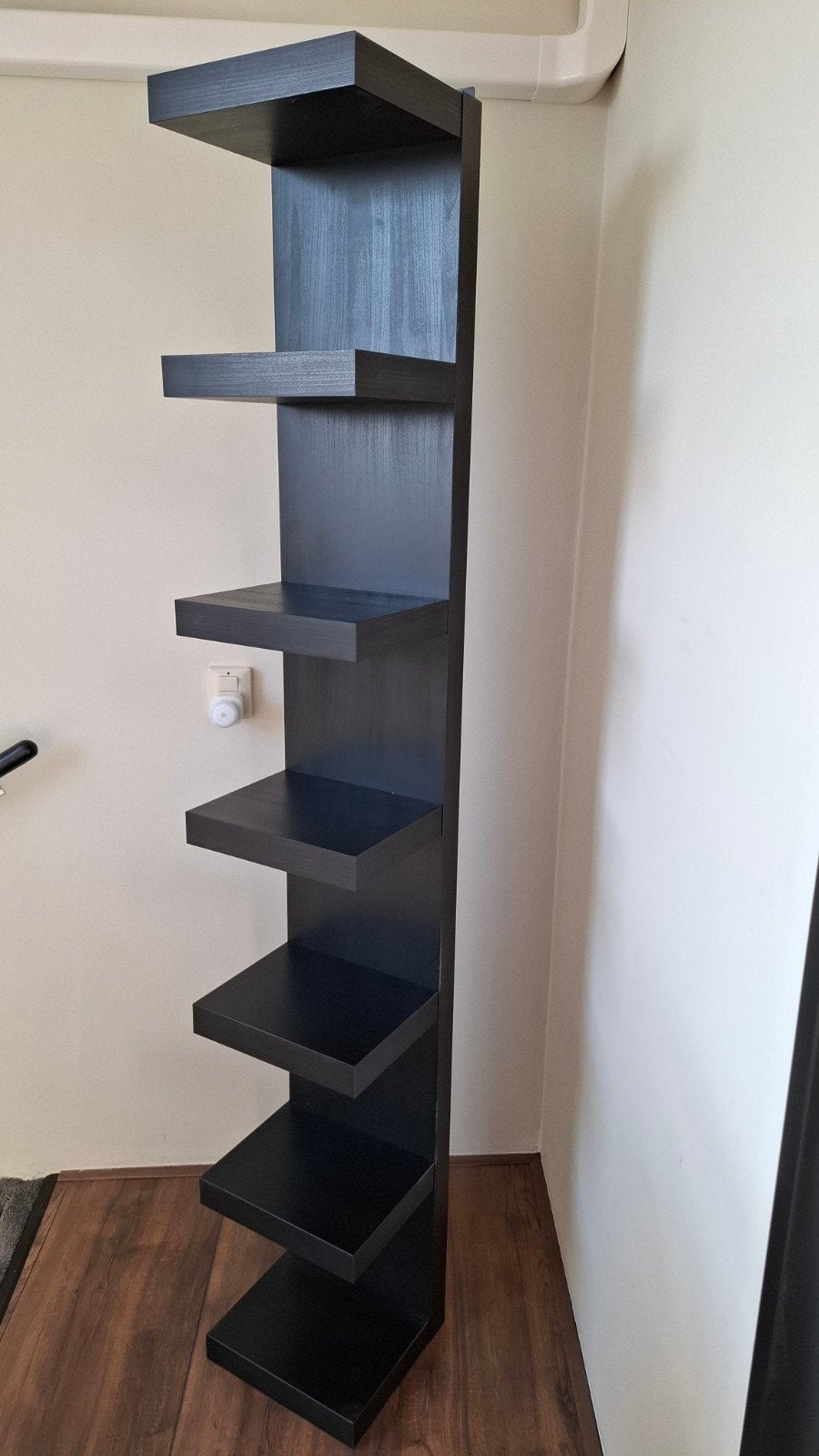 Ikea Lack Wandrek - 190cm hoog - 6 vakken - zwart, Ophalen, Minder dan 50 cm, Zo goed als nieuw, 150 tot 200 cm