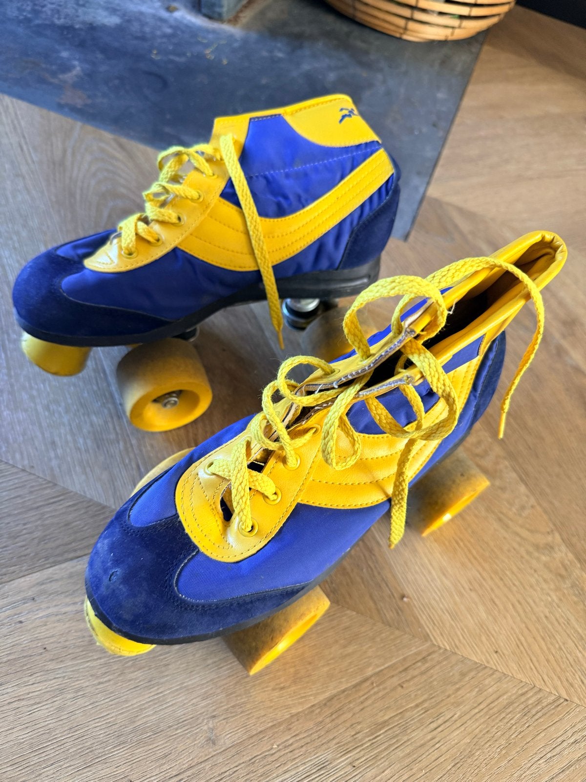Vintage Roller Skates Blauw/Geel - Maat 38, Ophalen of Verzenden, Gebruikt, Dames