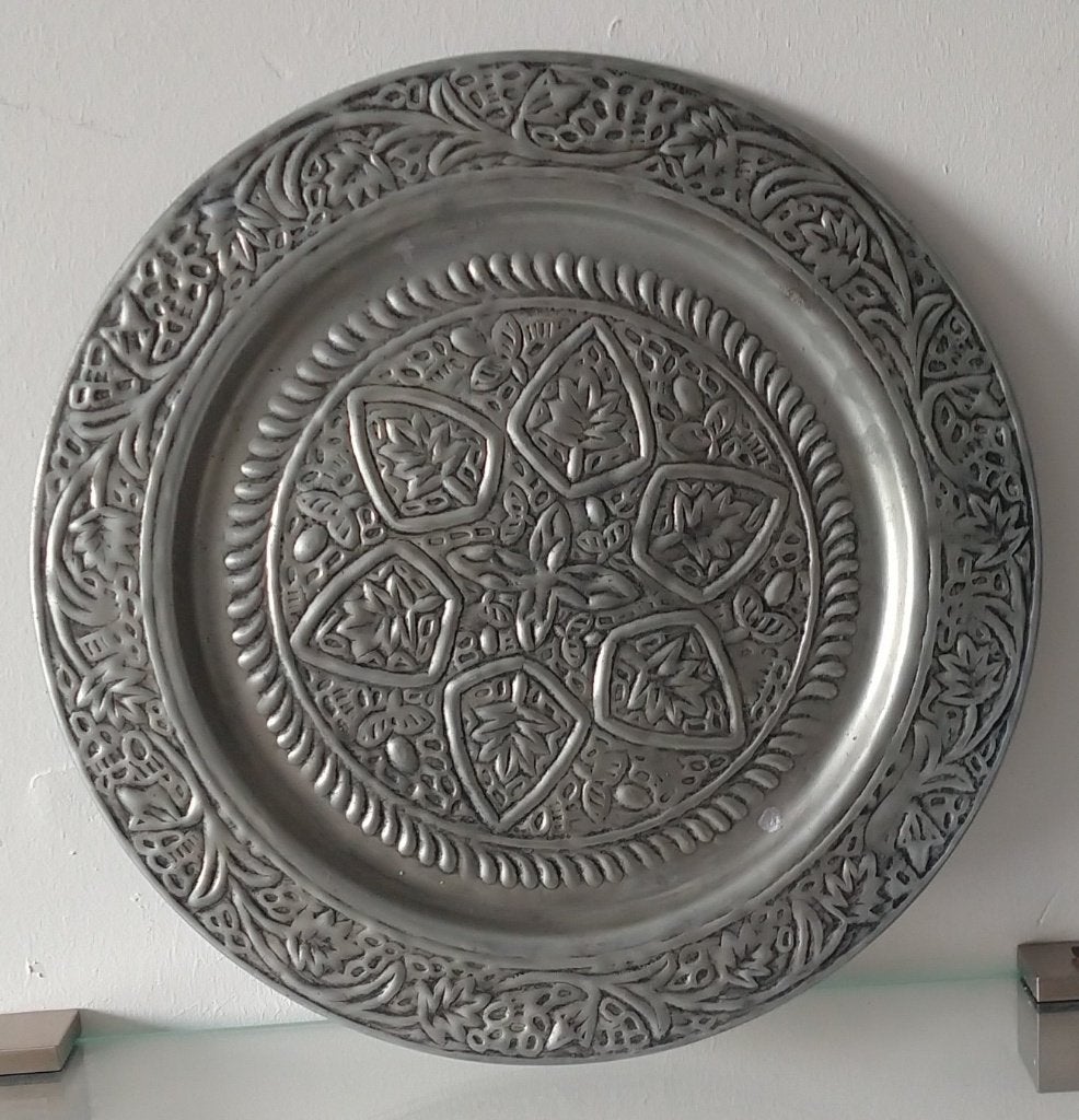dienblad alu gehamerde deco schaal, volgnr 11, Huis en Inrichting, Woonaccessoires | Dienbladen, Overige materialen, Rond, Nieuw