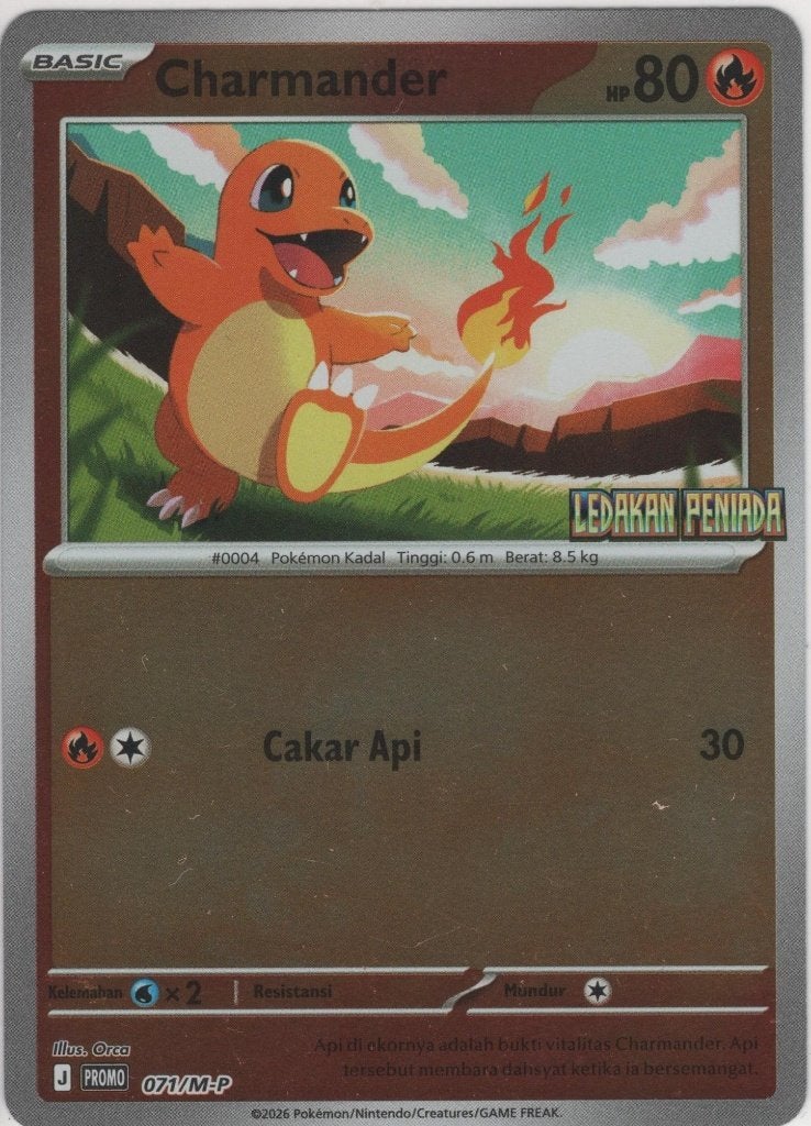 Charmander 071/M-P Ledakan Peniada (ID) Promo, Ophalen of Verzenden, Zo goed als nieuw, Losse kaart, Foil