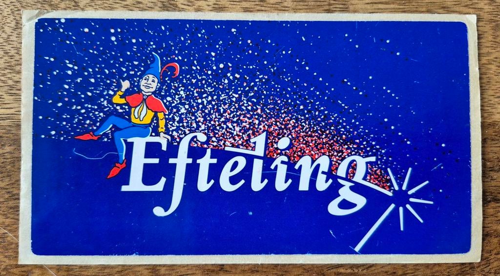 Ongebruikte Efteling parkeersticker 1987 Studio Dumbar logo, Verzamelen, Efteling, Zo goed als nieuw, Overige typen, Ophalen of Verzenden