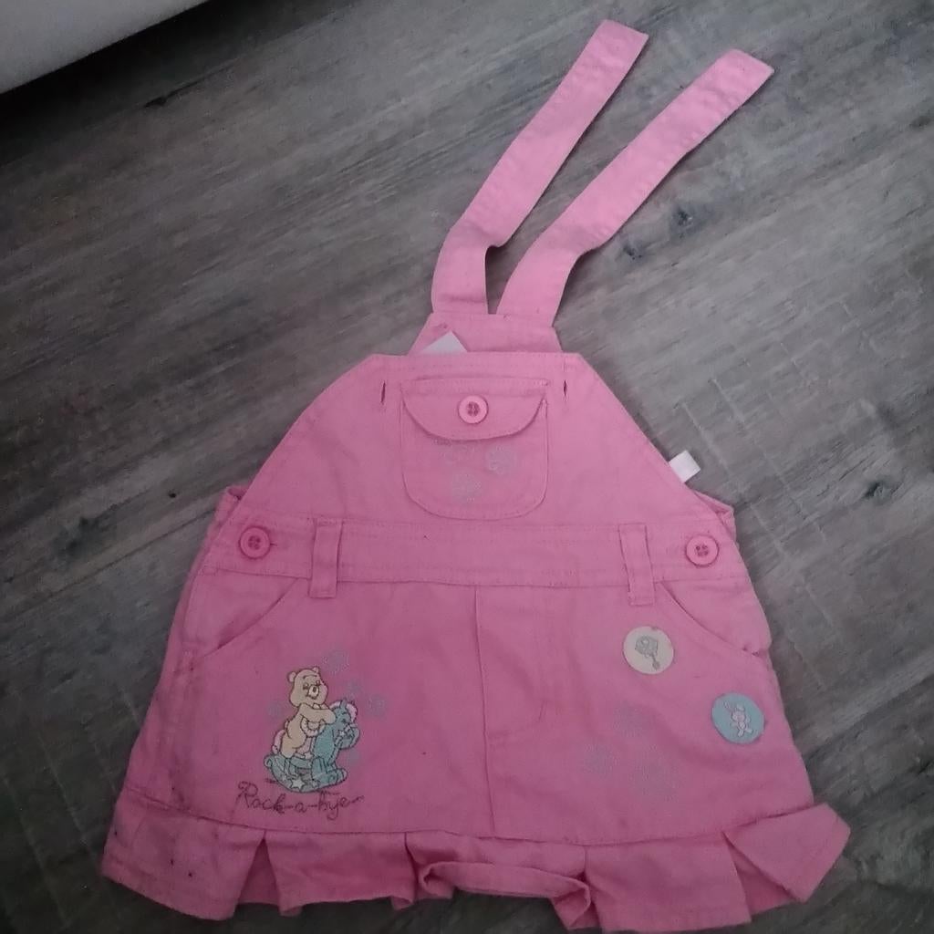 Roze tuinpakrokje/-jurkje, maat 3 mnd (maat 56), Ophalen of Verzenden, Zo goed als nieuw, Meisje, Jurkje of Rokje