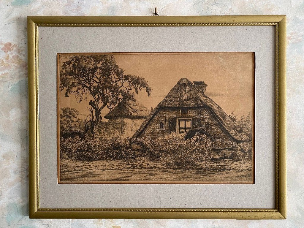 Ets  ,  Arend  Hendriks  .  1901 - 1951, Antiek en Kunst, Ophalen of Verzenden, Landschap, Ets