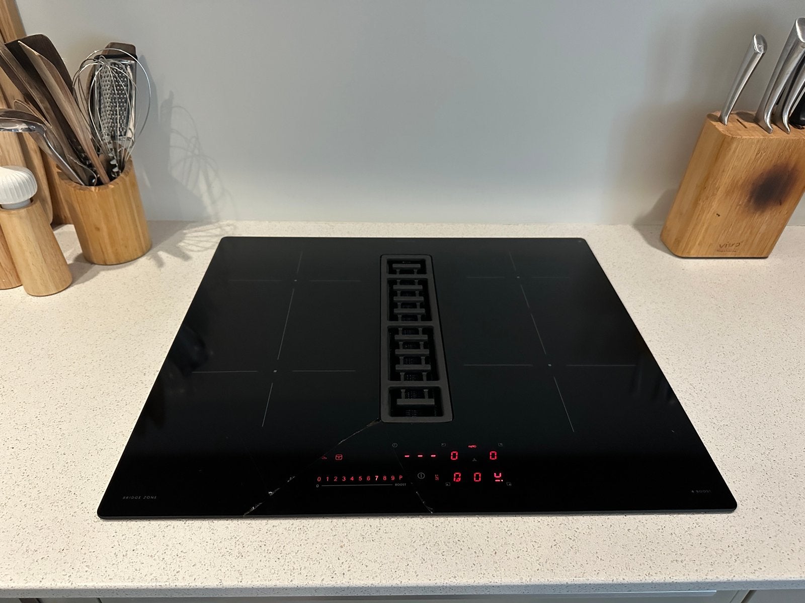 Ikea FÖRDELAKTIG Inductiekookplaat (met barst), Ophalen, Gebruikt, 4 kookzones, Inbouw