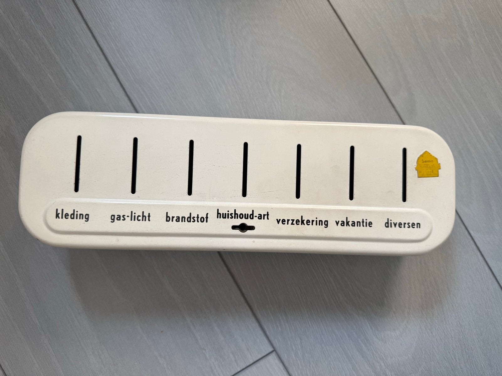 Vintage Spaarpot / Budgetbox met vakjes, Ophalen of Verzenden, Gebruikt