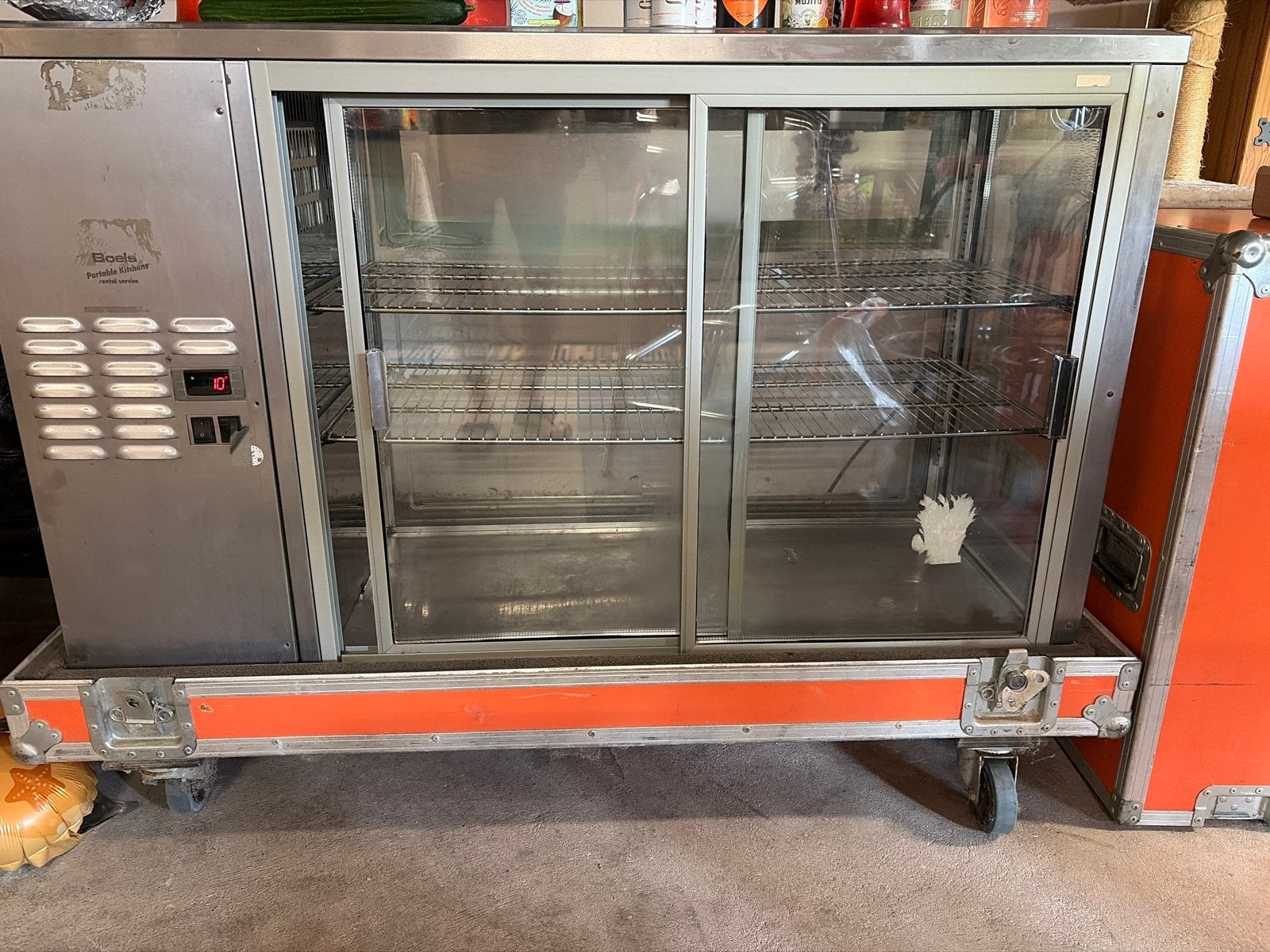 Verrijdbare Vitrine koeling in transportkist, Ophalen, 200 liter of meer, 60 cm of meer, 160 cm of meer