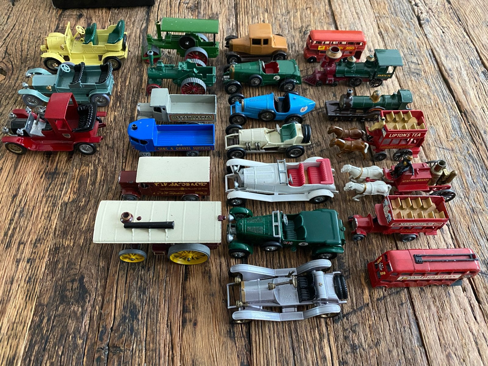 Grote verzameling vintage speelgoedauto's en treinen, Ophalen of Verzenden, Gebruikt