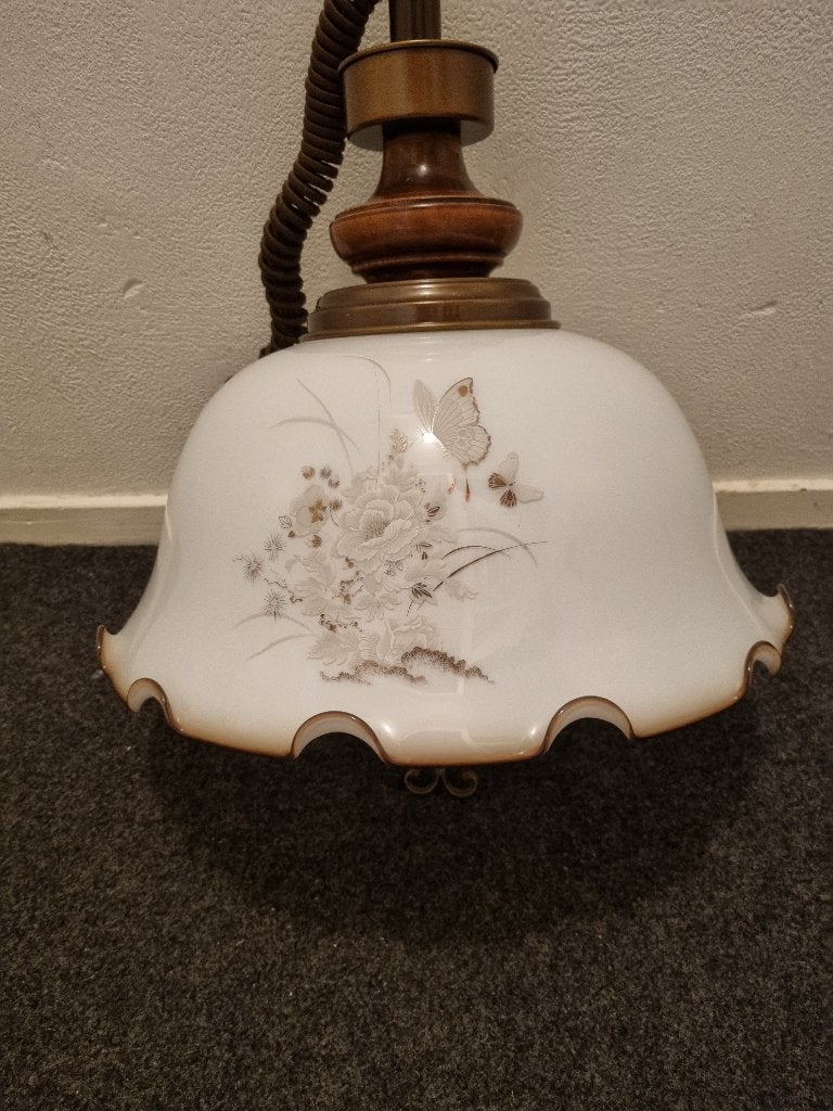 Hanglamp met trekpendel, Ophalen, Gebruikt, E27 (groot), Vintage landelijk